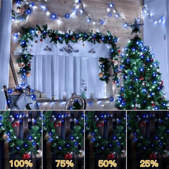 Ollny Christmas Lights, 500LED 164FT Long Christmas Tree  500LED 164FT Long Christmas Tree Lights w 8 Modes Remote Timer IP44 Waterproof